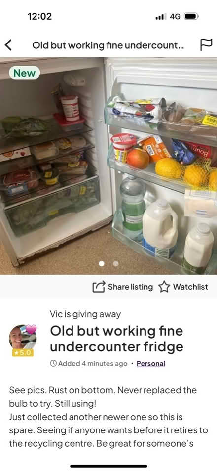 Photo of free Fridge (TW13) #1