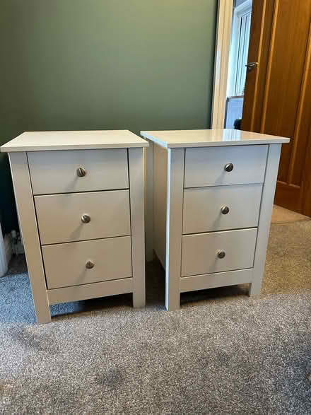 Photo of free Two white bedside cabinets (Sunnyhurst, Darwen (BB3)) #1