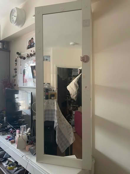 Photo of free IKEA white wooden mirror (Hampstead Way NW11 7HJ) #1
