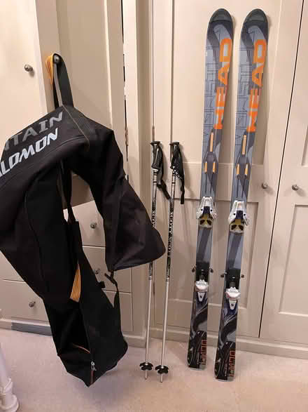 Photo of free A pair of HEAD 1m70 Skis with poles and bag (Hales Bridge RH5) #1