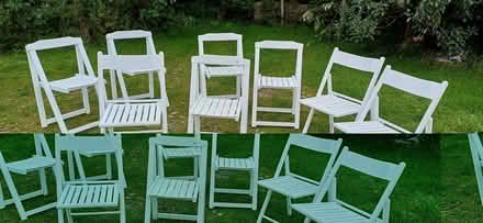 Photo of free 8 wooden folding chairs, painted white. (St Just TR19) #3