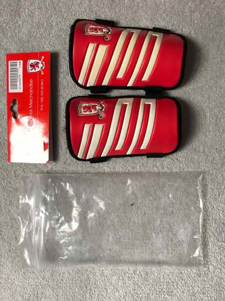 Photo of free Youth Sized Middlesbrough FC Shin Pads (Crooks Barn TS20) #1