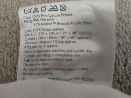 Photo of free Cot Duvet (Woodley RG6) #1