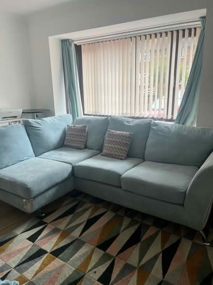 Photo of free L shaped Aqua blue sofa (WV11) #1