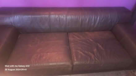 Photo of free IKEA leather 3 seater sofa (Upper Norwood SE19) #2