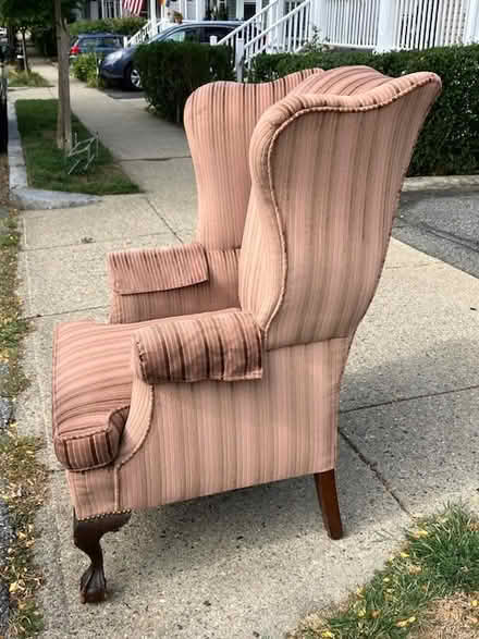 Photo of free Wing Back Chair, Brown (17 Milton St. East Arlington)