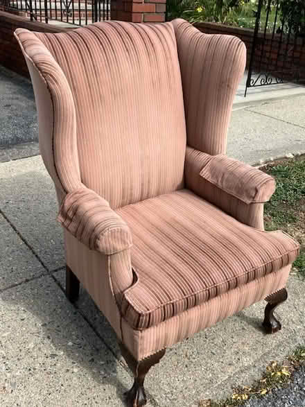 Photo of free Wing Back Chair, Brown (17 Milton St. East Arlington)