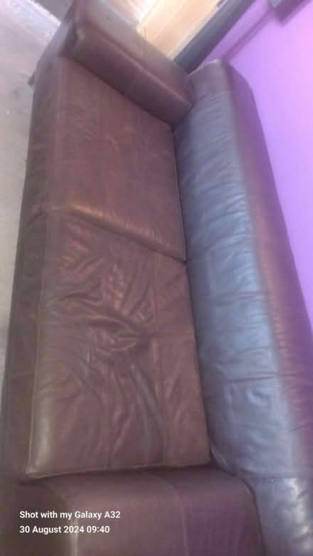 Photo of free IKEA leather 3 seater sofa (Upper Norwood SE19) #3