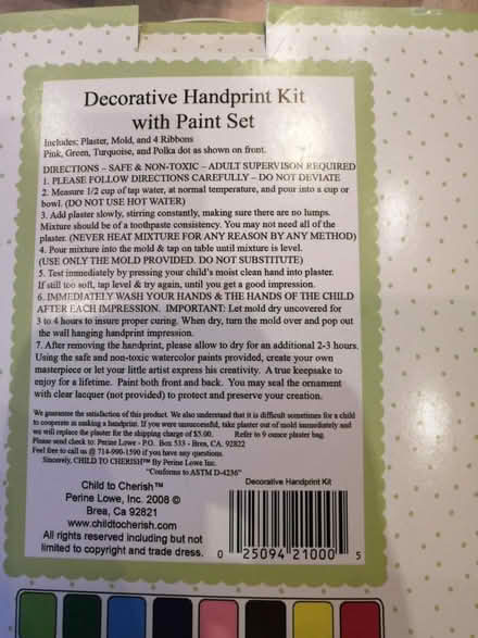 Photo of free Handprint kit (Richmond Hill) #2