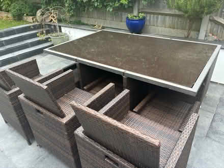 Photo of free Garden table, chairs and footstools (Knebworth, SG3) #2