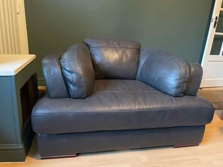 Photo of free grey leather armchair (Whitefield (Whitefield (M45)) #1