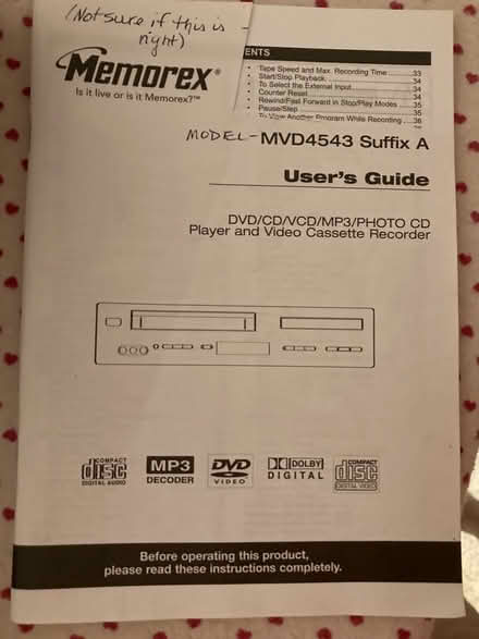 Photo of free Memorex VHS/DVD player (Pembroke Pines) #2