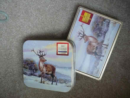 Photo of free 2 biscuit tins (deer) (Great Moor SK7) #1