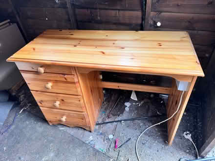Photo of free Pine desk with drawers (Studley B80) #1