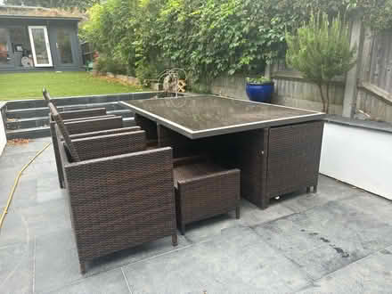 Photo of free Garden table, chairs and footstools (Knebworth, SG3) #1