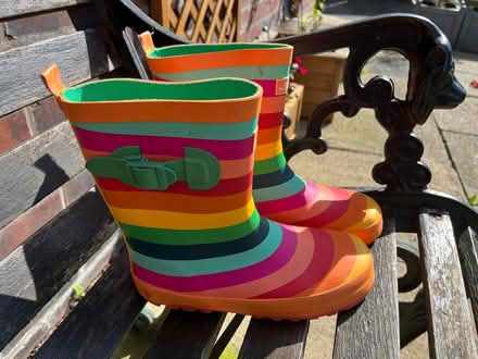 Photo of free Girls Rainbow Trespass wellies size 35 3-3.5 barely used (Firgrove OL16) #1
