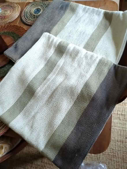 Photo of free 2 x identical stripped cushions 45cm x 45cm (Nether Edge S7) #1