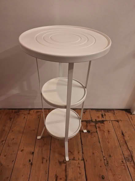Photo of free White/cream metal side table - 3 tiers (Walthamstow E17) #1