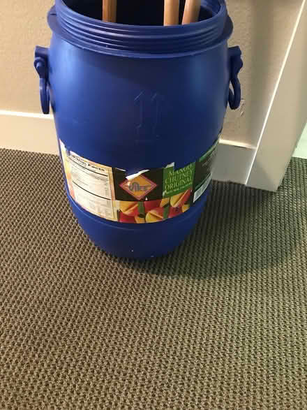 Photo of free Blue plastic barrel (Downtown San Rafael) #1