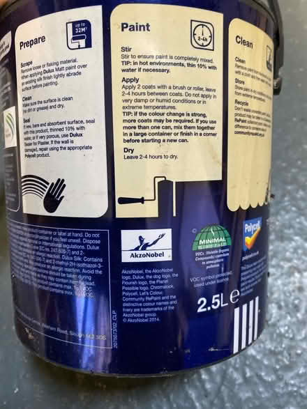 Photo of free New 2.5L dulux magnolia paint (Letchworth SG6) #2
