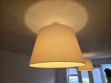 Photo of free 2 x LARGE WHITE LAMPSHADES (Tattenhoe MK4) #2