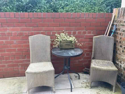 Photo of free Wicker chairs and small table (Rockliffe) #1