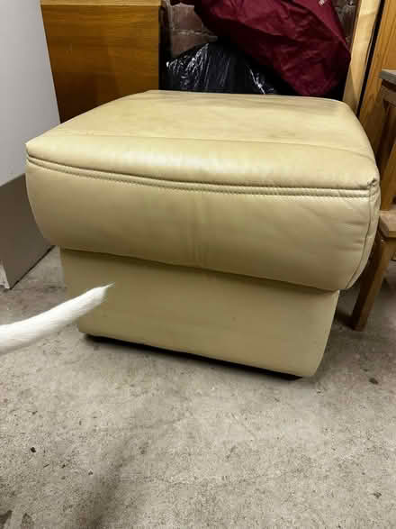 Photo of free Cream leather footstool (Gleadless Common S12) #1