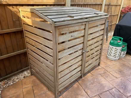 Photo of free Wooden Double bin storage (Brickhill, Bedford) #2