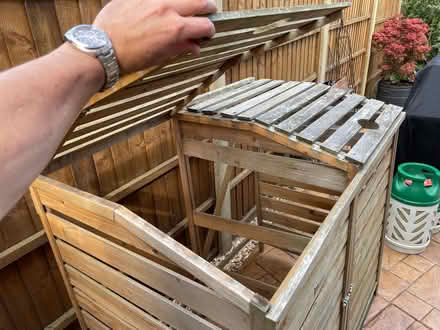 Photo of free Wooden Double bin storage (Brickhill, Bedford) #3