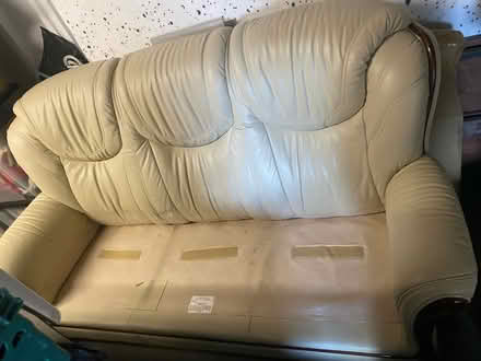 Photo of free 3 seater leather sofa NO CUSHIONS (Chellaston Derby DE73) #1