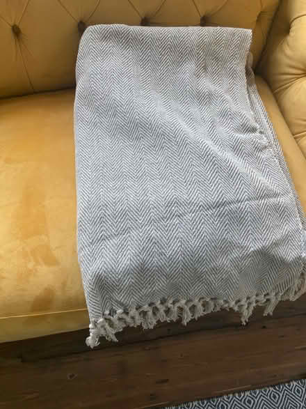 Photo of free Large beige/grey throw (Cheltenham) #1