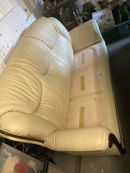 Photo of free 3 seater leather sofa NO CUSHIONS (Chellaston Derby DE73) #2