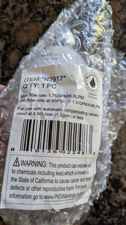 Photo of free Water Saving Shower Head (Cuesta Park) #2