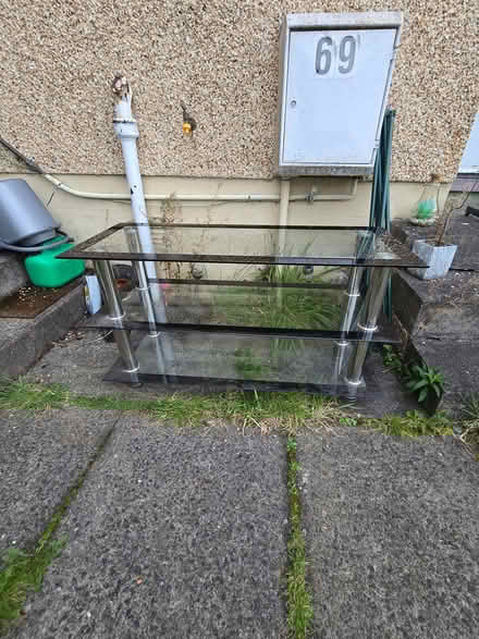 Photo of free Large glass tv unit/ table (Penicuik EH26) #1