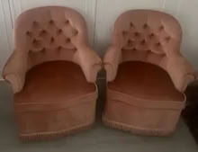 Photo of free 2 matching small pink armchairs for bedroom or kids (Chelsea SW3) #1