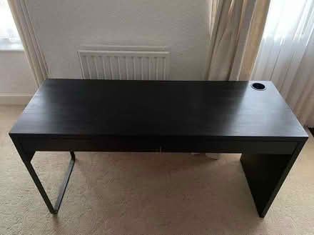 Photo of free ikea micke black brown office desk (Tattenhoe MK4) #1
