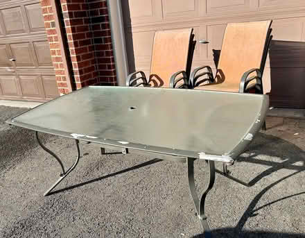 Photo of free Glass patio table and 6 chairs (Beaconhill South) #2