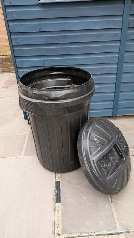 Photo of free Black plastic 80 litre bin (Welwyn Garden City AL8) #2
