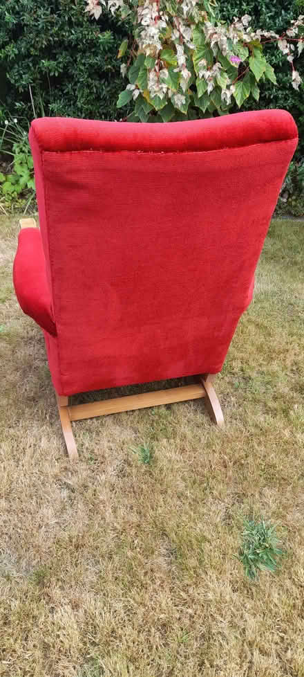 Photo of free Rocking armchair. Red Velour. No fire safety label. (HA3) #3