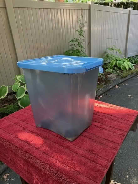 Photo of free Plastic bin w/wheels (Lake Forest Park) #1