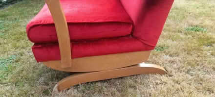 Photo of free Rocking armchair. Red Velour. No fire safety label. (HA3) #2