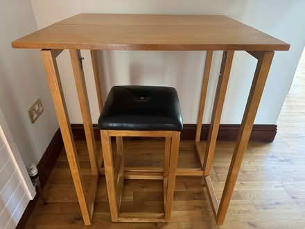 Photo of free Light brown folding table and stool (Knocknacarra) #1