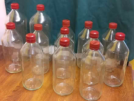 Photo of free 11x0.5litre sturdy glass bottles for homemade sauces (Stokegorse SY7) #1