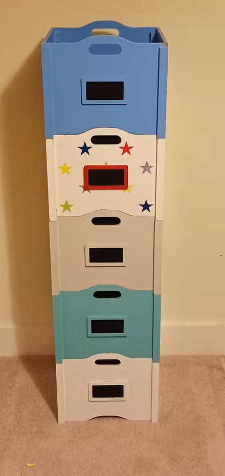 Photo of free 5 x child's toy storage boxes (Wood Street Village, GU3) #1