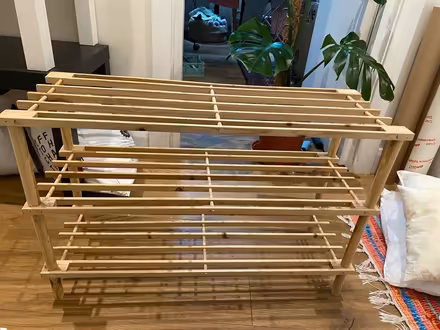 Photo of free Lightweight wood shoe rack (Nw3) #2
