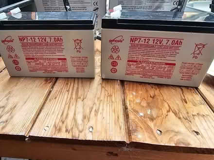 Photo of free Two sealed 12V 7.0 Ah lead acid batteries (Ebley GL5) #2