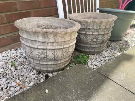 Photo of free Concrete plant pots (Gainsborough, Ipswich, IP3) #1