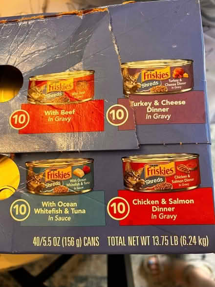 Photo of free Friskies cat food cans - approx 35 (Country Club Park/Mid City) #1