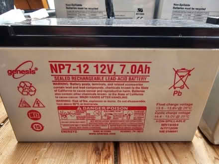 Photo of free Two sealed 12V 7.0 Ah lead acid batteries (Ebley GL5) #1