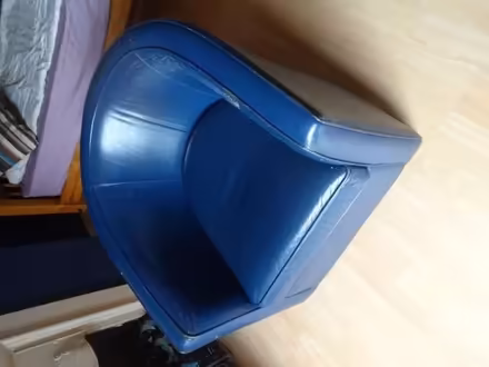 Photo of free Single seat faux leather navy sofa (Springfield B13) #2